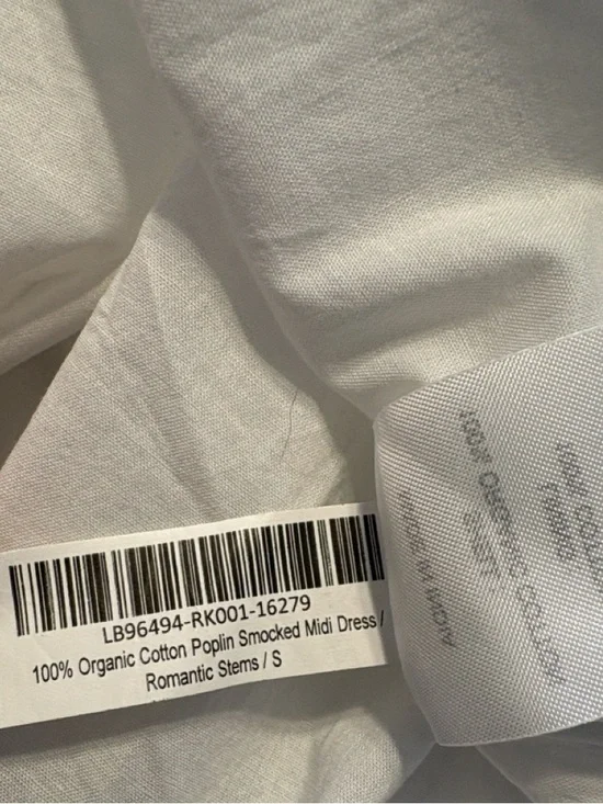 Quince 100% Organic Cotton Poplin Smocked Midi Dress Size Small Romantic Stems - Picture 10 of 12